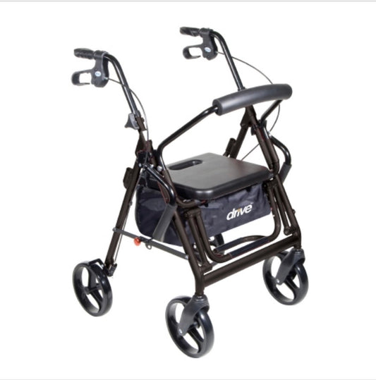 drive Duet Four-Wheel Rollator, Black