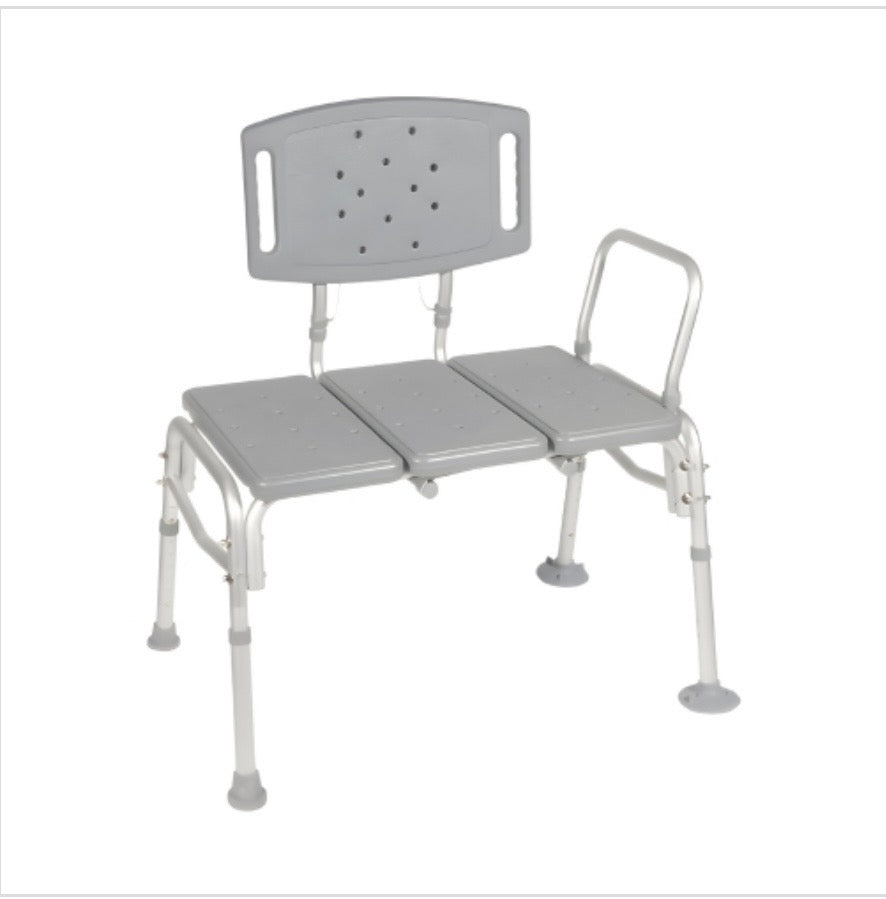 McKesson Knocked Down Bariatric Bath Transfer Bench, 18-1/4 to 23-1/4 Inch